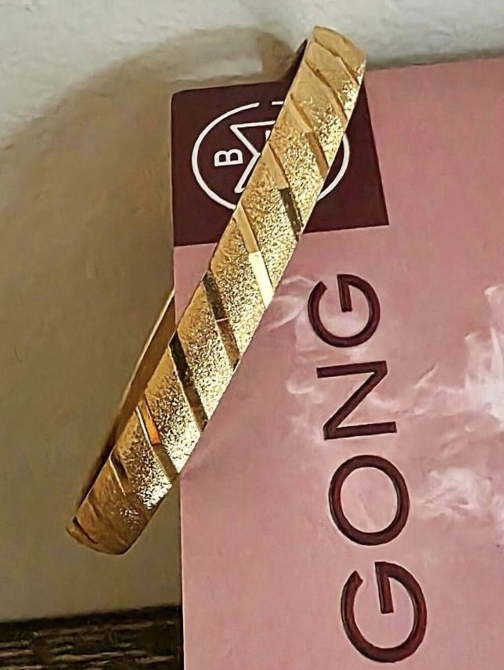 Gold-Tone Textured Bangle Bracelet